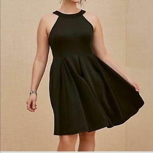 Torrid black scuba fit and flare dress